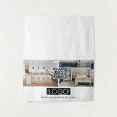 Logo Foto Tafelkleed Banner Vastgoed QR-code Wandkleed (Voorkant)