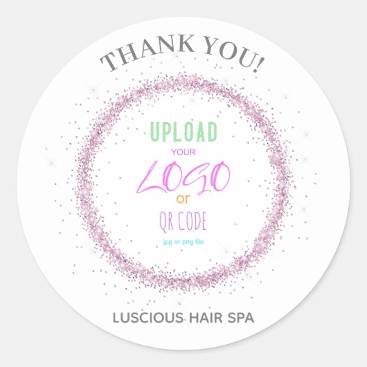 *~* LOGO FOTO UPLOADEN DANK U DE Envelopzegel labe Ronde Sticker (Voorkant)