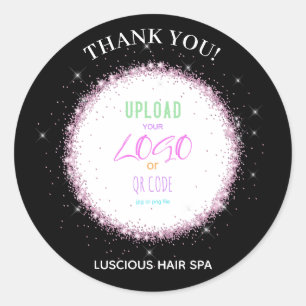 *~* LOGO FOTO UPLOADEN DANK U DE Envelopzegel labe Ronde Sticker