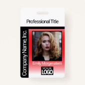 Logo fotobadge - Rood en zwart Badge (Voorkant)