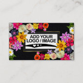 Logo Fotosjabloon Elegant Wildflower Kraft-papier Visitekaartje (Voorkant)