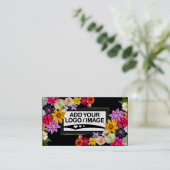 Logo Fotosjabloon Elegant Wildflower Kraft-papier Visitekaartje (Staand voorkant)