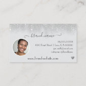 Logo Fotosjabloon  Silver Glitter Rain Visitekaartje (Achterkant)