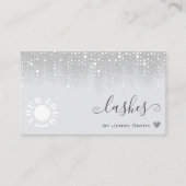 Logo Fotosjabloon  Silver Glitter Rain Visitekaartje (Voorkant)