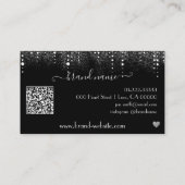 Logo Fotosjabloon Silver Glitter Rain Visitekaartje (Achterkant)