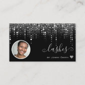 Logo Fotosjabloon Silver Glitter Rain Visitekaartje (Voorkant)