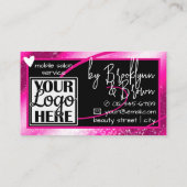 Logo Fotosjabloon Stijlvol Roze Lijst Hart Luxe Visitekaartje (Achterkant)