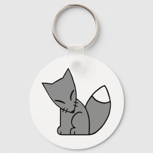Logo Fox (grijs) Sleutelhanger (Voorkant)