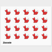 Logo Fox (rood) Ronde Sticker (Vel)
