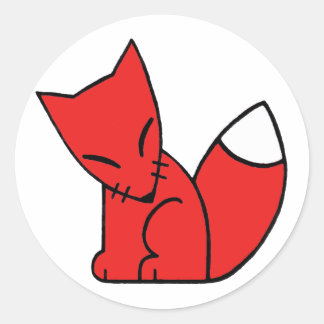 Logo Fox (rood) Ronde Sticker