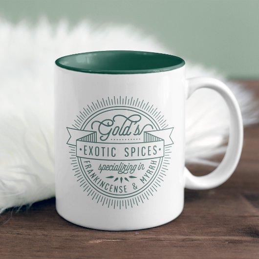  Logo Frankincense & Kerstmis Tweekleurige Koffiemok