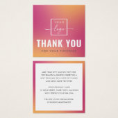 Logo fuchsia vierkante zaken dank u tussenvoegselk vierkante visitekaartjes (Voorkant /achterkant)