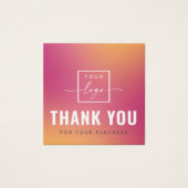 Logo fuchsia vierkante zaken dank u tussenvoegselk vierkante visitekaartjes (Voorkant)