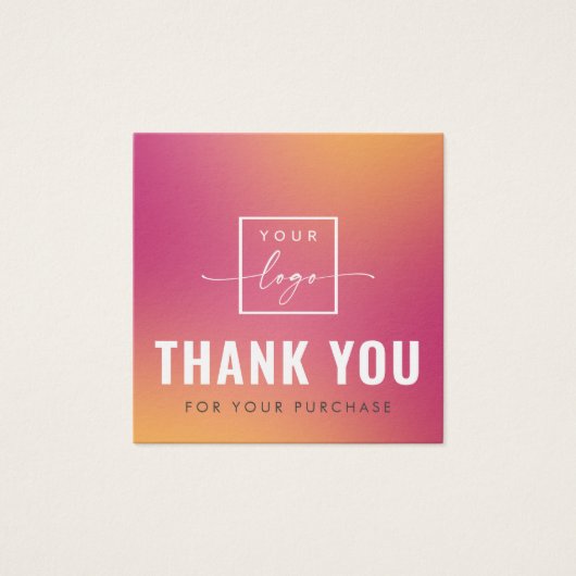 Logo fuchsia vierkante zaken dank u tussenvoegselk vierkante visitekaartjes (Voorkant)