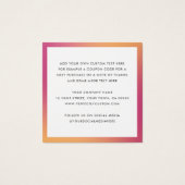 Logo fuchsia vierkante zaken dank u tussenvoegselk vierkante visitekaartjes (Achterkant)