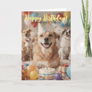 Logo Fun Cute Puppy Hond Zakelijke Verjaardag Kaart