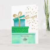 Logo Fun Gifts Happy Birthday Green Boxes Business Kaart (Voorkant)