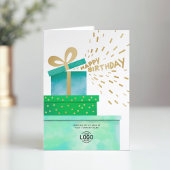 Logo Fun Gifts Happy Birthday Green Boxes Business Kaart