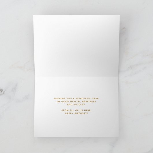 Logo Fun Playful Faux Gold Handwrite Birthday Kaart (Binnen)