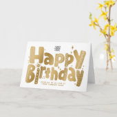 Logo Fun Playful Faux Gold Handwrite Birthday Kaart (Gele Bloem)