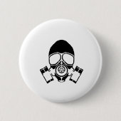 logo gasmaskerstencil ronde button 5,7 cm (Voorkant)