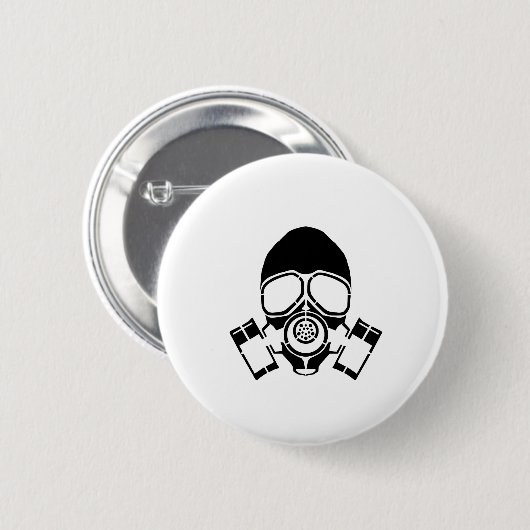 logo gasmaskerstencil ronde button 5,7 cm (Voorkant /achterkant)