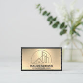 Logo gebouwen | Goud | Koolstofvezel Visitekaartje (Staand voorkant)