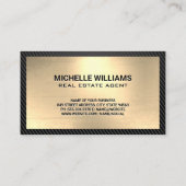 Logo gebouwen | Goud | Koolstofvezel Visitekaartje (Achterkant)