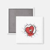 Logo gebroken hart magneet (Voorkant / Achterkant)