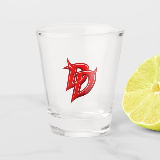Logo geïnspireerd door Daredevil Shot Glas (Voorkant)