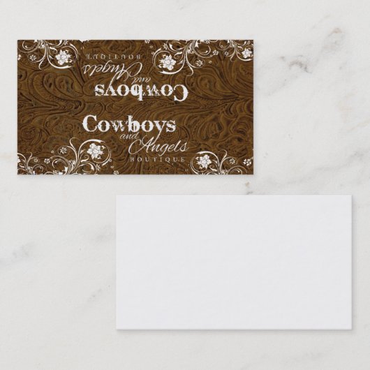 Logo gelookt leder en kant Visitekaartje (Voorkant / Achterkant)