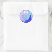 Logo gemaakt met liefdesvlek blauwe Paarse verf Ronde Sticker (Tas)