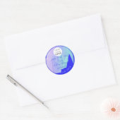 Logo gemaakt met liefdesvlek blauwe Paarse verf Ronde Sticker (Envelop)
