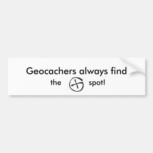 logo, Geocachers vinden altijd de plek. Bumpersticker (Voorkant)