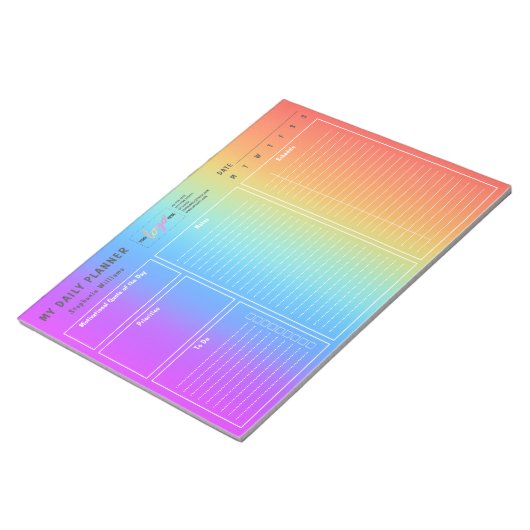 Logo Gepersonaliseerde ongedateerde dagelijkse pla Notitieblok (Schuin)