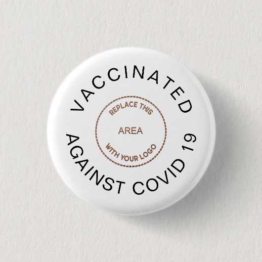 Logo gevaccineerd tegen 19 werknemers ronde button 3,2 cm (Voorkant)