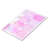 Logo Girly Pink Paarse Waterverf Weekly Planner Notitieblok (Schuin)