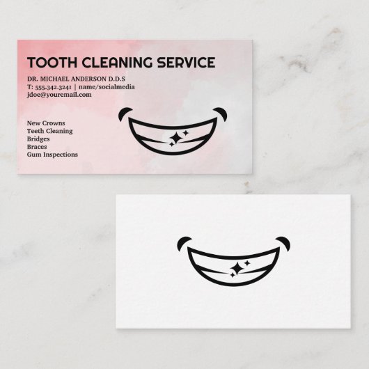 Logo glimlachen | Tand Visitekaartje (Voorkant / Achterkant)