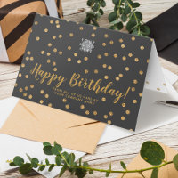 Logo Glitter Gold Confetti Dark Gray Birthday