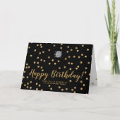 Logo Glitter Gold Confetti Group Business Birthday Kaart (Voorkant)