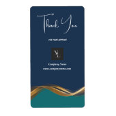 Logo Gold Blue Dank je doos Etiket voor verpakking (Voorkant)