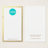 Logo Gold Border Ketting Display Card toevoegen Visitekaartje (Voorkant /achterkant)