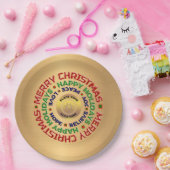 Logo Gold Business, prettige kerstfeestdag, aangep Papieren Bordje (Feest)