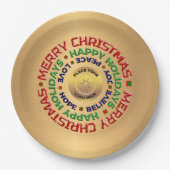 Logo Gold Business, prettige kerstfeestdag, aangep Papieren Bordje (Voorkant)