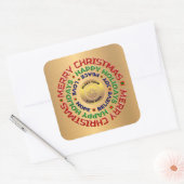 Logo Gold Business, prettige kerstfeestdag, aangep Vierkante Sticker (Envelop)