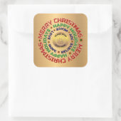 Logo Gold Business, prettige kerstfeestdag, aangep Vierkante Sticker (Tas)