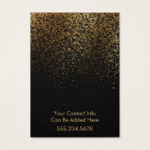 Logo Gold Confetti Black Earring Holding-beeldsche Visitekaartje (Achterkant)