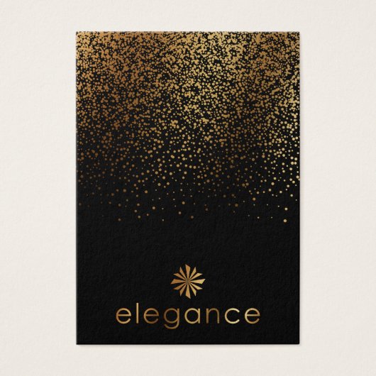 Logo Gold Confetti Black Earring Holding-beeldsche Visitekaartje (Voorkant)
