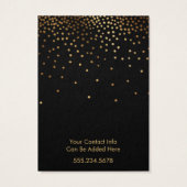 Logo Gold Confetti Black Earring Holding-beeldsche Visitekaartje (Achterkant)