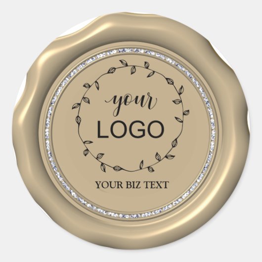 *~* LOGO GOLD Diamond Circle Wax Seal Stickers (Voorkant)